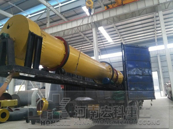 河南商丘的客戶，您采購的Ф1200×8m雞糞烘干機已發(fā)出